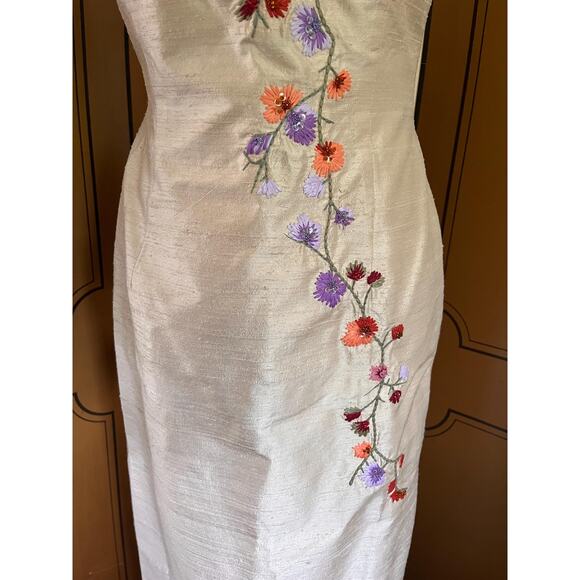 Vintage silk dress with matching bolero, size 10 - Picture 5 of 8